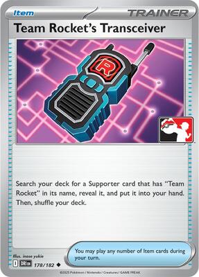 Team Rocket's Transceiver - 178/182 card from Prize Pack Series Cards