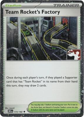 Team Rocket's Factory - 173/182 (Cosmos Holo) card from Prize Pack Series Cards