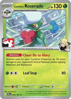 Cynthia's Roserade - 008/182 card from Prize Pack Series Cards