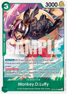 Monkey.D.Luffy - OP14-34 card from The Azure Sea's Seven