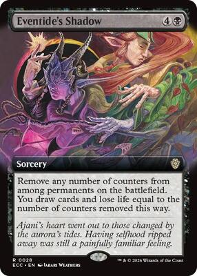 Eventide's Shadow (Extended Art) card from Commander: Lorwyn Eclipsed