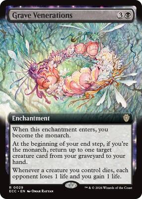 Grave Venerations (Extended Art) card from Commander: Lorwyn Eclipsed