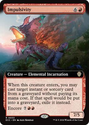 Impulsivity (Extended Art) card from Commander: Lorwyn Eclipsed