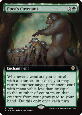 Puca's Covenant (Extended Art) card from Commander: Lorwyn Eclipsed