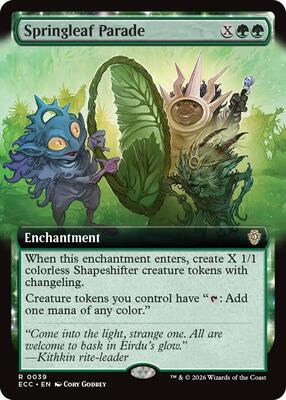Springleaf Parade (Extended Art) card from Commander: Lorwyn Eclipsed