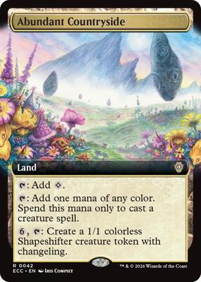 Abundant Countryside (Extended Art) card from Commander: Lorwyn Eclipsed
