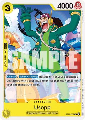 Usopp card from Starter Deck 29: Egghead