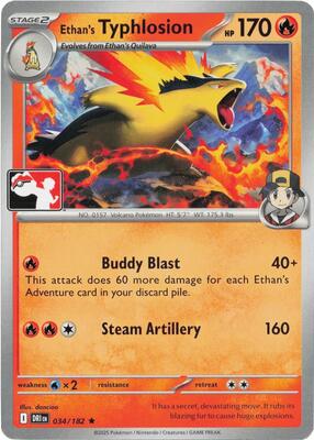 Ethan's Typhlosion - 034/182 card from Prize Pack Series Cards