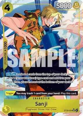 Sanji (Full Art) card from Starter Deck 29: Egghead