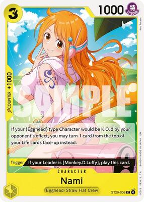 Nami card from Starter Deck 29: Egghead