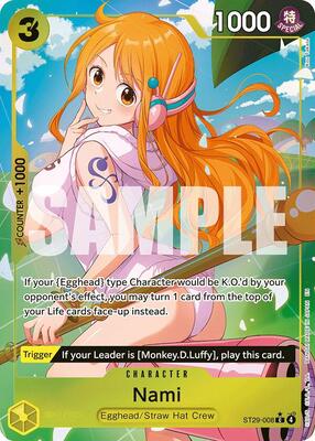 Nami (Full Art) card from Starter Deck 29: Egghead