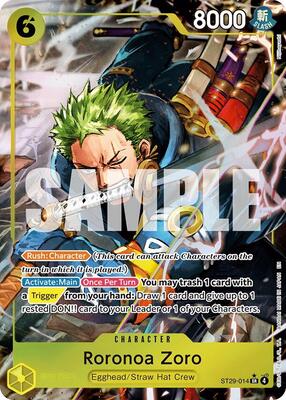 Roronoa Zoro (Full Art) card from Starter Deck 29: Egghead