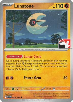 Lunatone - 074/132 card from Prize Pack Series Cards