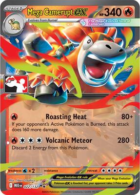 Mega Camerupt ex - 022/132 card from Prize Pack Series Cards
