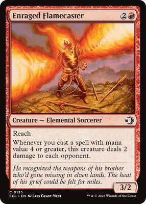 Enraged Flamecaster card from Lorwyn Eclipsed