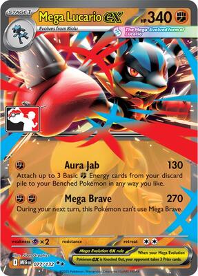 Mega Lucario ex - 077/132 card from Prize Pack Series Cards