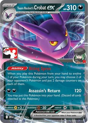 Team Rocket's Crobat ex - 122/182 card from Prize Pack Series Cards