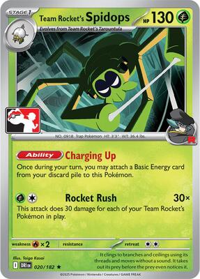 Team Rocket's Spidops  - 020/182 card from Prize Pack Series Cards