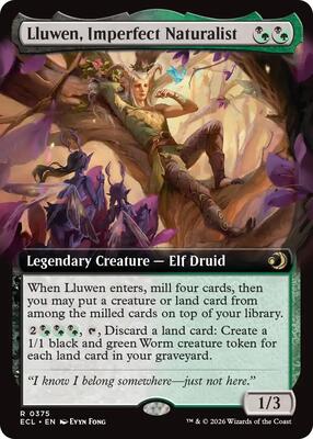 Lluwen, Imperfect Naturalist (Extended Art) card from Lorwyn Eclipsed