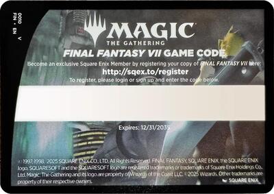FINAL FANTASY VII Game Code Card card from FINAL FANTASY