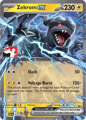 Zekrom ex - 034/086 (Left Stamp) card from Prize Pack Series Cards