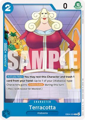 Terracotta card from The Azure Sea's Seven Release Event Cards