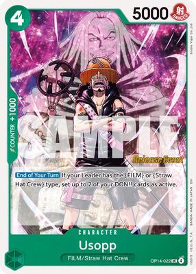 Usopp card from The Azure Sea's Seven Release Event Cards