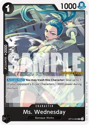 Ms. Wednesday card from The Azure Sea's Seven Release Event Cards