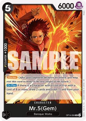 Mr.5(Gem) card from The Azure Sea's Seven Release Event Cards