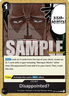 Disappointed? card from The Azure Sea's Seven Release Event Cards