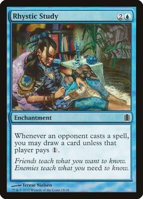 Rhystic Study card from Commander's Arsenal