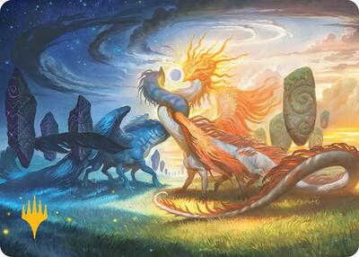 Celestial Reunion Art Card (19/54) (Gold-Stamped Planeswalker Symbol) card from Art Series: Lorwyn Eclipsed