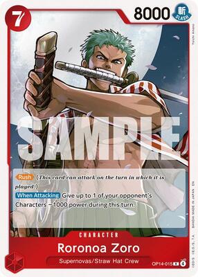 Roronoa Zoro - OP14-015 card from The Azure Sea's Seven