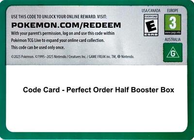 Code Card - Perfect Order Booster Box card from ME03: Perfect Order