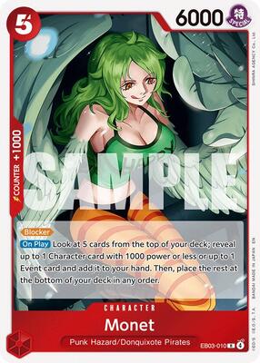 Monet card from Extra Booster: One Piece Heroines Edition