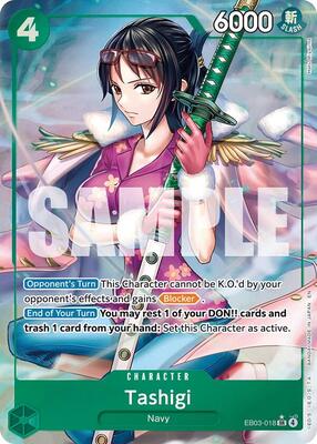 Tashigi (Alternate Art) card from Extra Booster: One Piece Heroines Edition