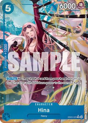 Hina (Alternate Art) card from Extra Booster: One Piece Heroines Edition