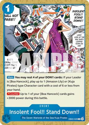 Insolent Fool!! Stand Down!! card from Extra Booster: One Piece Heroines Edition
