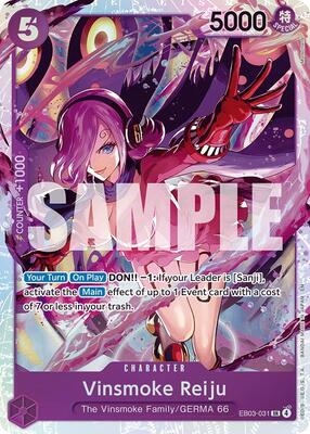 Vinsmoke Reiju card from Extra Booster: One Piece Heroines Edition