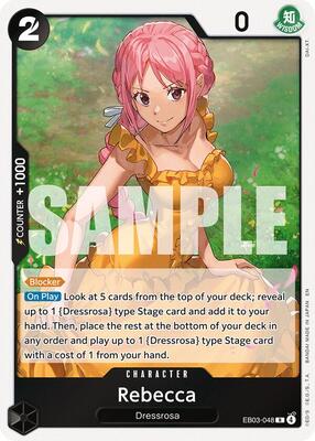 Rebecca card from Extra Booster: One Piece Heroines Edition