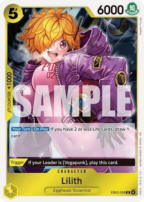 Lilith card from Extra Booster: One Piece Heroines Edition