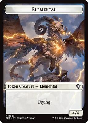 Elemental (0002) // Plant Double-Sided Token card from Commander: Lorwyn Eclipsed