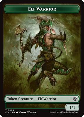 Elf Warrior (0004) // Plant (0005) Double-Sided Token card from Commander: Lorwyn Eclipsed