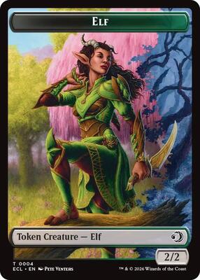 Elf // Treasure Double-Sided Token card from Lorwyn Eclipsed
