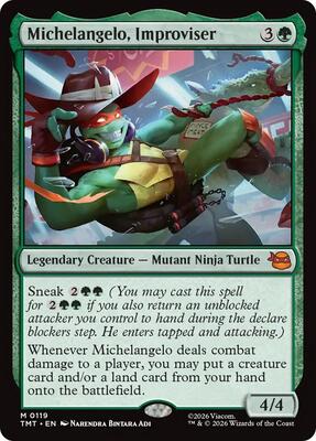 Michelangelo, Improviser card from Teenage Mutant Ninja Turtles