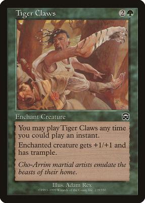 Tiger Claws card from Mercadian Masques