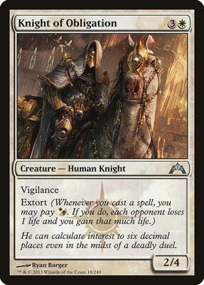 Knight of Obligation card from Gatecrash