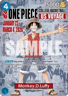 Monkey.D.Luffy (055) (College Basketball US Voyage) card from One Piece Promotion Cards