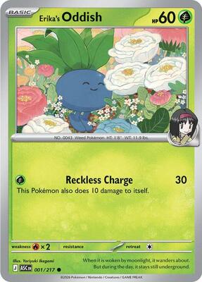 Erika's Oddish card from ME: Ascended Heroes
