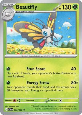 Beautifly - 013/217 card from ME: Ascended Heroes